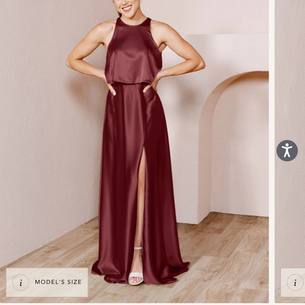 Revelry bridesmaid dress “wren satin” style. Size 6, color BLACK.